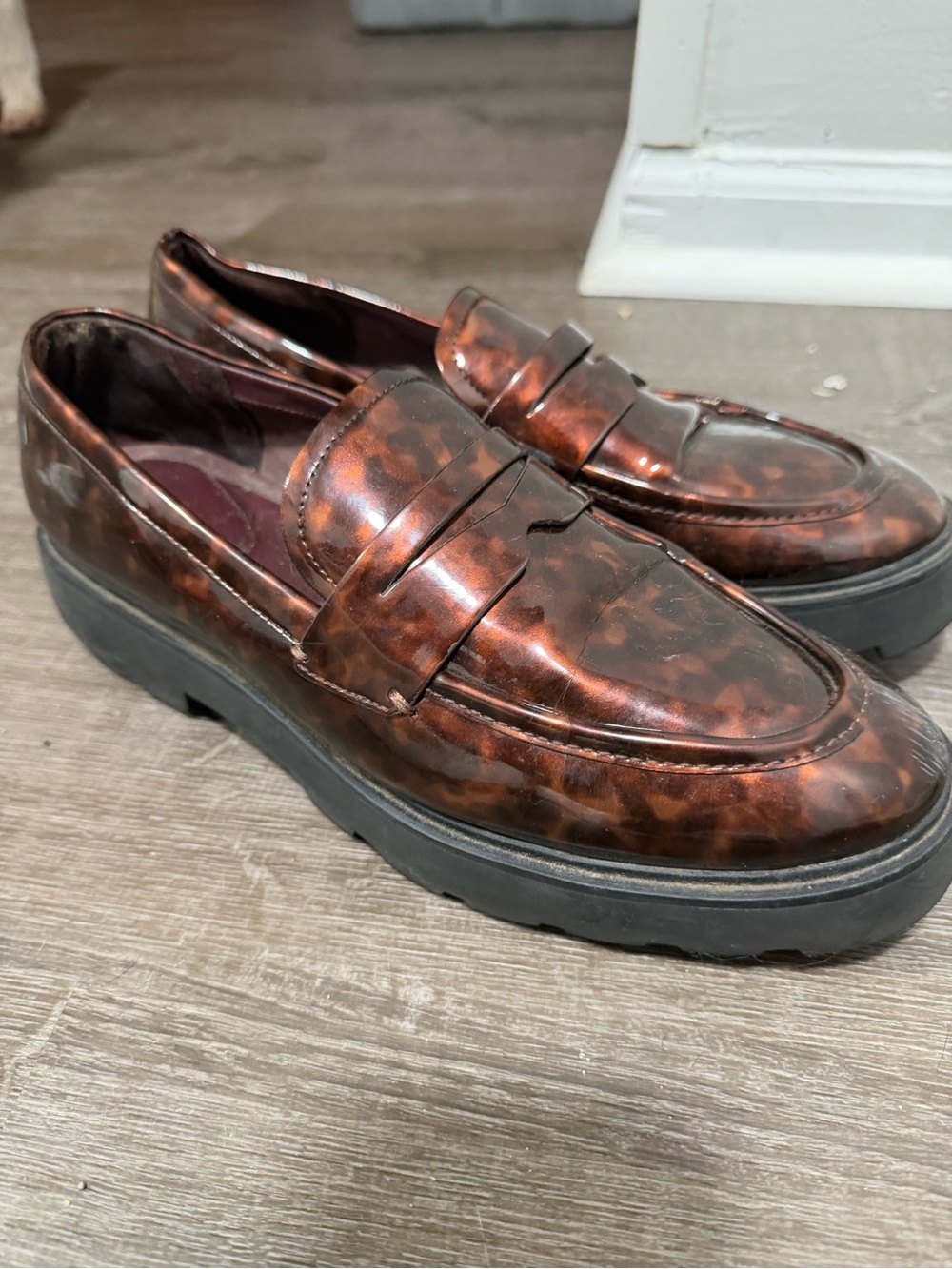 Franco Sarto Women's Tortoiseshell Brown Penny Loafers